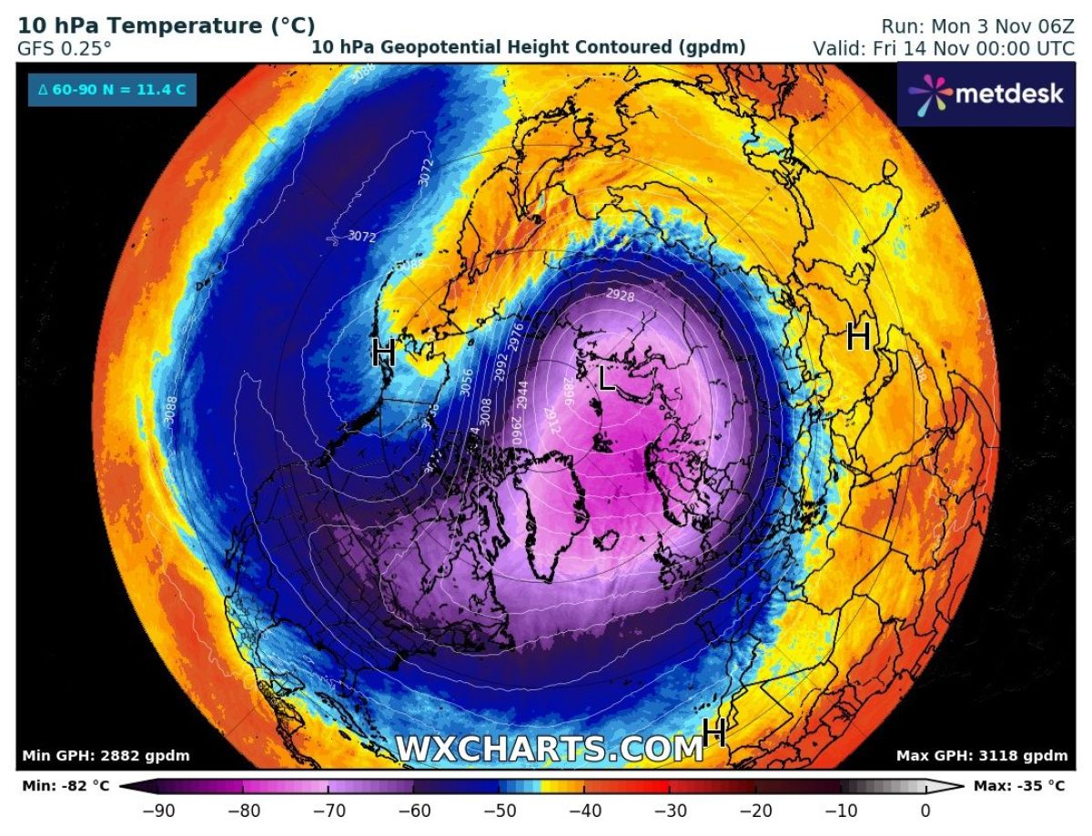 Jutra bodo sveža in nekoliko hladnejša. Prisotna bo tudi megla. Kaj pa polarni vrtinec?