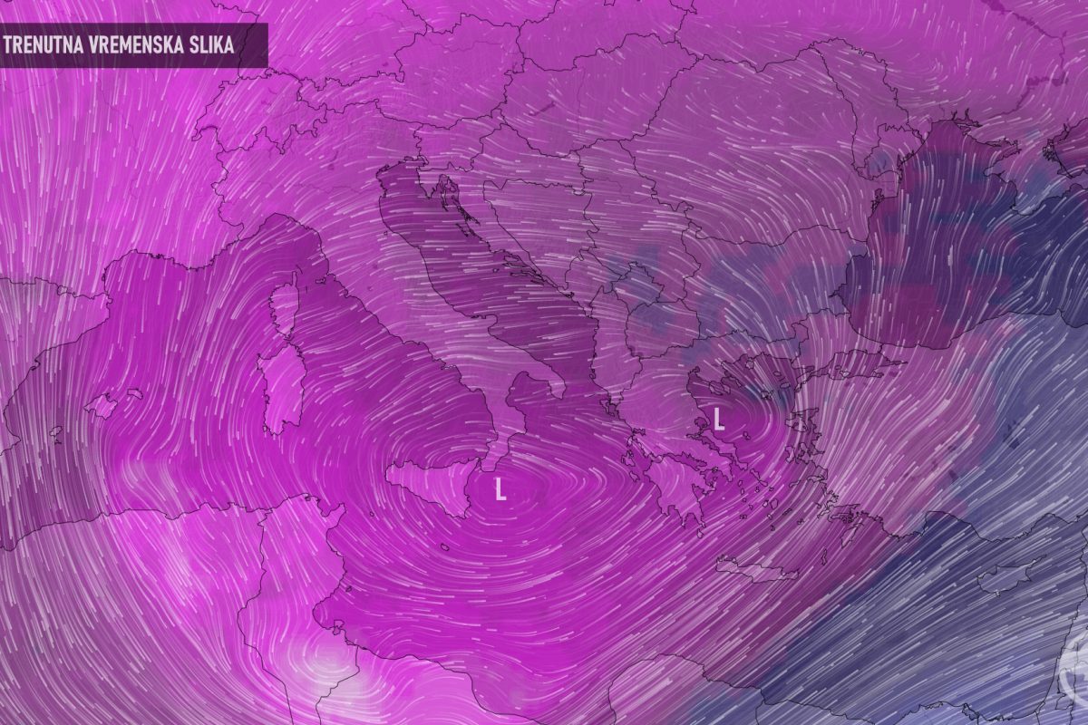 Trenutna vremenska slika: Sredozemski ciklon prinaša oblačnost, proti Grčiji tudi saharski prah