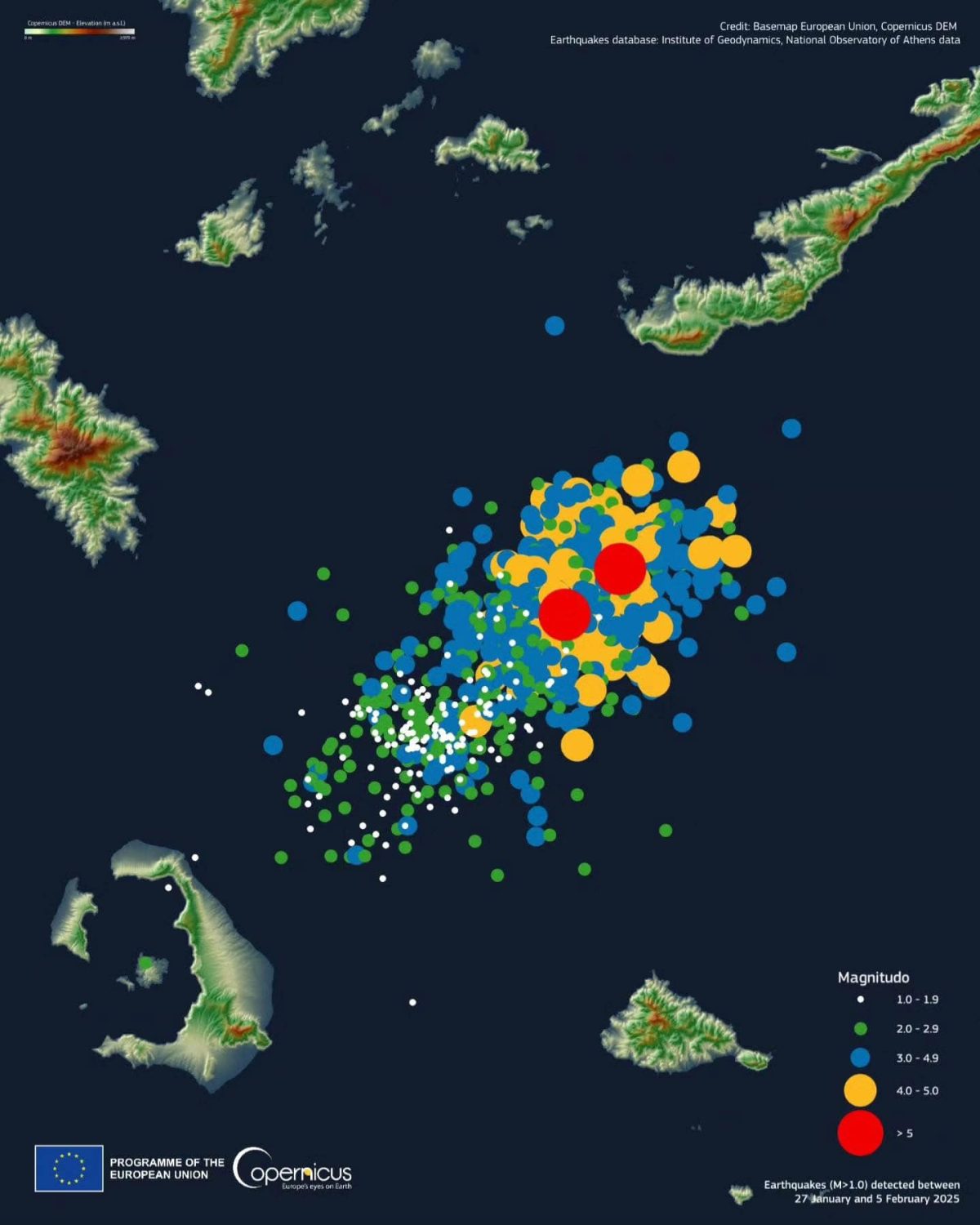 Kikladi v primežu številnih potresov