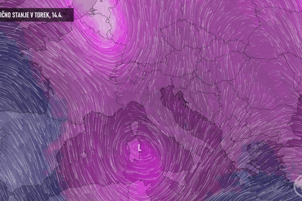Sinoptična napoved: več valov padavin med 13. in 15. aprilom